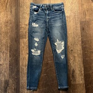 AE Next Level Stretch Distressed Skinny Hi-Rise Jegging